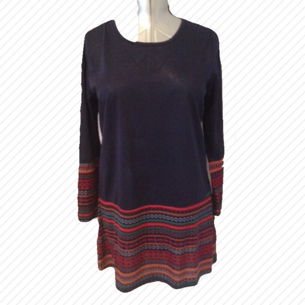 Tribal Print Trim Dress XL